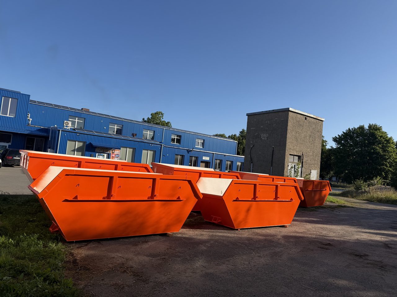 Orange lift-on containers