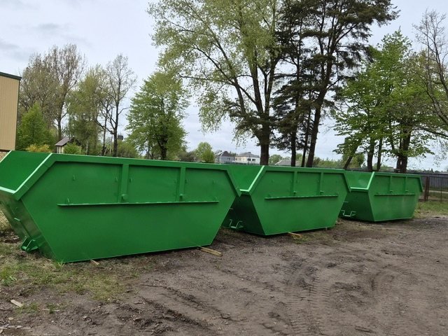 Green containers at the yard